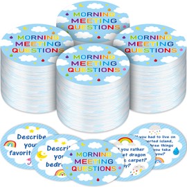 Outus 50 Morning Meeting Chips Questions Cards for Students, Classroom Questions Ideas Cards Conversation Starter for Classroom Activity Improve Communication Listening Skill(Cloud)