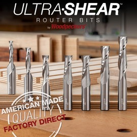 Ultra-Shear Solid Carbide Router Bits, 5/16" CD, 1/2" SH, 1-1/4" CL, Down Cut, USA Made Spiral Bit for CNC, Hand & Table Routers US4850D