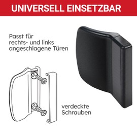 LouMaxx LouMaxx Balkontrgriff au?en anthrazit fr platzsparende Montage zwischen Tr und Rollladen - 2er Set Terrassentr Griff inkl. Schrauben (verdeckt) - Ziehgriff mit Schraubenabdeckung