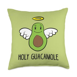 Holy Guacamole Avocado Angel Guacamole Throw Pillow