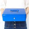 Jssmst Locking Metal Cash Box with Coin Lid, 11.8L x