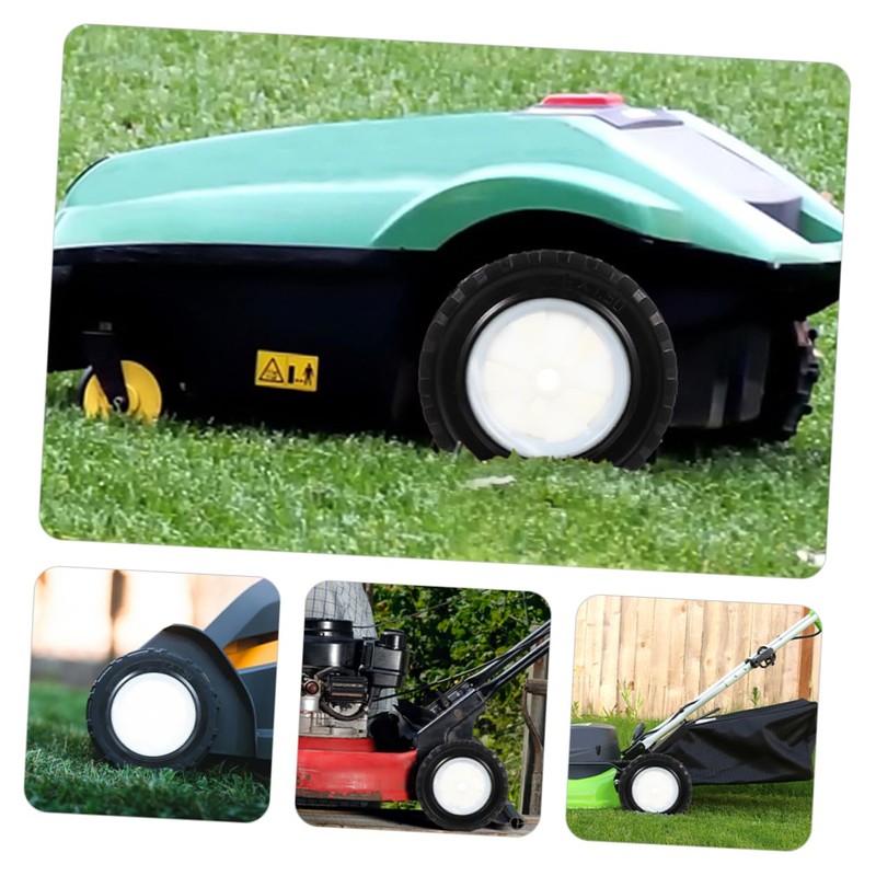 Outanaya 2pcs Solid Mute Rubber Lawn Mower Wheels Heavy-duty Casters