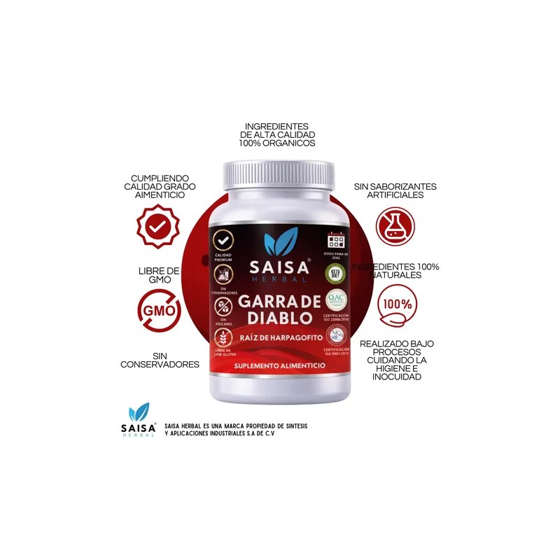 Garra del Diablo 120 Cáps | SAISA HERBAL | Suplemento