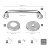 Belle Vous Stainless Steel Shower Grab Bars (2 Pack) -