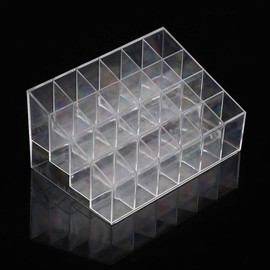 24 Cuadrículas transparentes organizador de lápiz labial organizador soportes de soporte de uñas caja de almacenamiento de maquillaje