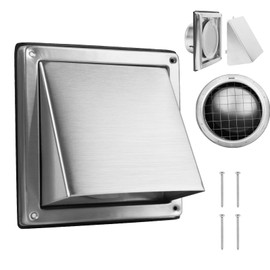 WeCooper Weather Protection Grille 150 mm Stainless Steel Hood Ventilation Grille Exhaust Hood Slat Grille Stainless Steel