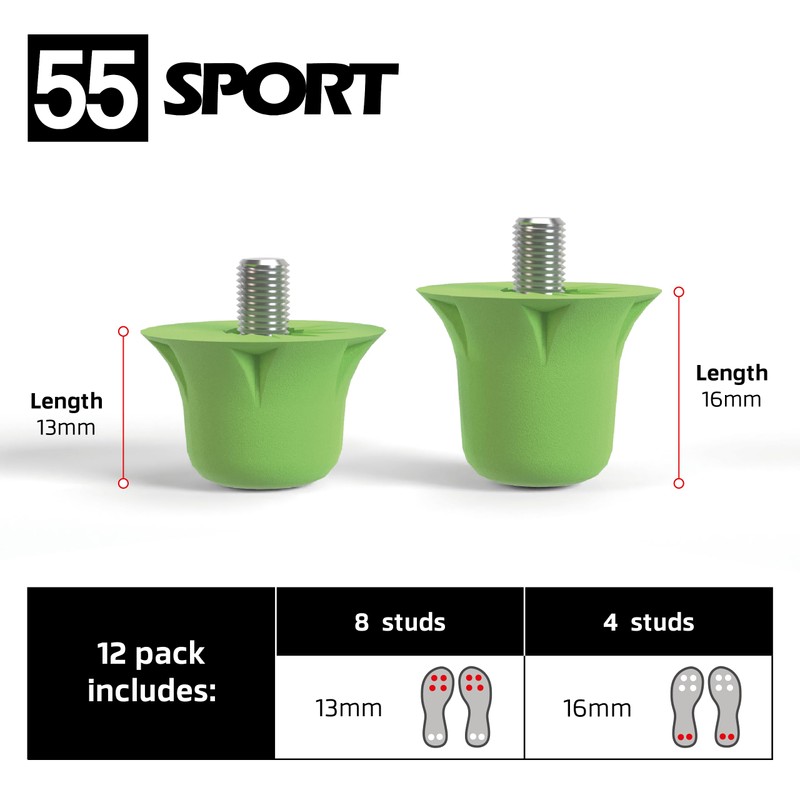 55 Sport Classic Nylon SG Replacement Football Studs - 12