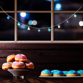 Rite Lite Happy Chanukah String Light Decoration - Hanukkah Decor Garland Style Accessories Indoor Use, Hang on Wall, Patio Jewish Festival of Lights Hanukkah Gifts Perfect for Living Room