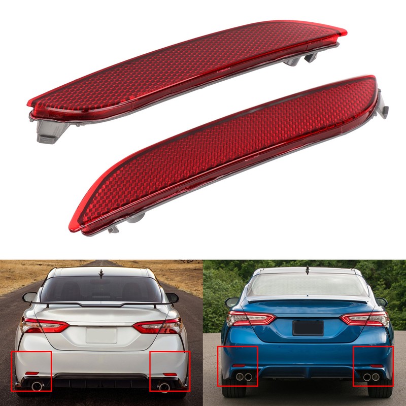 2 Pcs Rear Bumper Reflector Left Right TO1185110 Red Tail