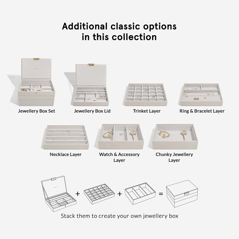 Stackers Putty Croc Textured Classic Medium Jewellery Box Sunglasses Layer