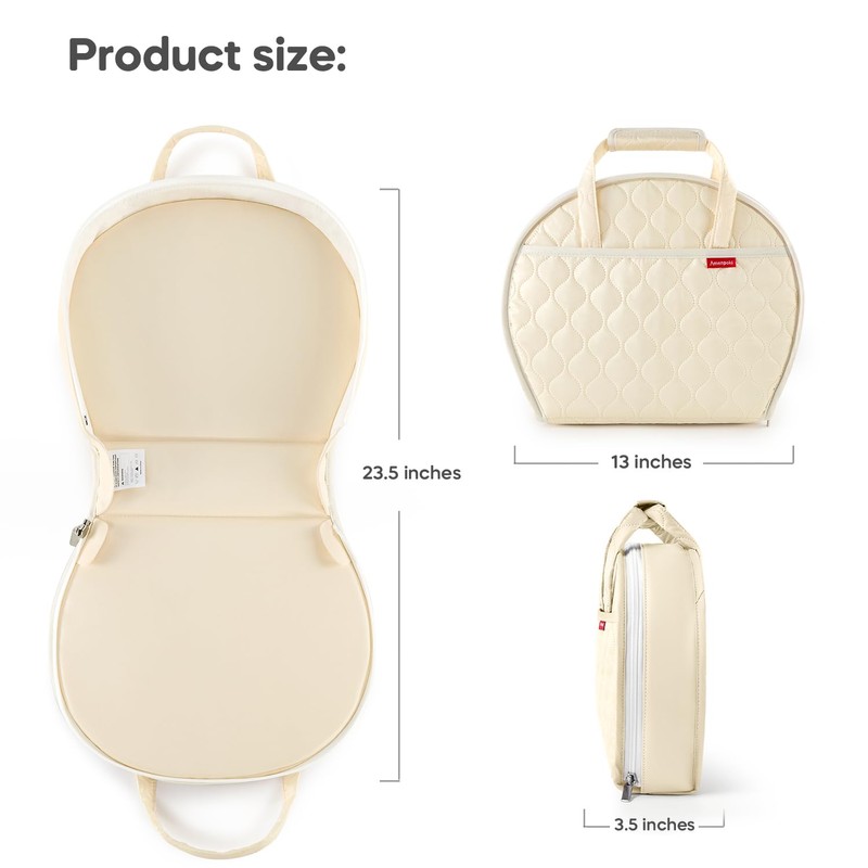 Amenpoki Portable Waterproof Leather Diaper Changing Pad Compact for Travel