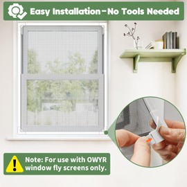 OWYR Magnetic Window Screen DIY Accessories with 8pcs Window Screen Corners and 4pcs Window Clip - for Use with OWYR-Window Fly Screens Only