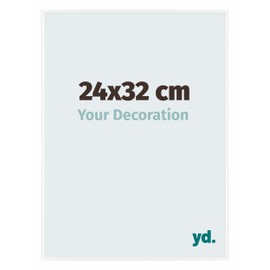 yd. Your Decoration Evry Picture Frame 24 x 32 cm High Gloss White Plastic Picture Frame with Acrylic Glass Anti-Reflective 24 x 32 cm Frame