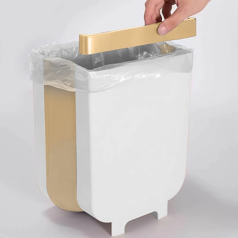 Trade One 60075 Wall-Mounted Trash Can, Folding, 1.7 gal (7