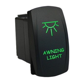 12V 20A / 24V 10A ON-Off Rocker Switch Awning Light 6B42G Universal fits Toyota Nissan Holden Mitsubishi Ford Amarok etc. Dual LED in Green