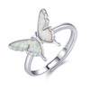 CUOKA MIRACLE Opal Butterfly Ring 925 Sterling Silver Butterfly Open