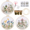 Lukinbox 3 Sets Embroidery Kit for Beginners, Fabric Cross Stitch