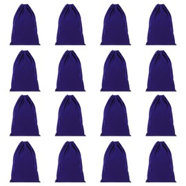 PATIKIL Shoe Dust Bag, 16 Pack Duster Flannel Shoes Pouch with Drawstring Washable Breathable Travel Shoe Bags for Home Luggage Storage, 12x17 Deep Blue