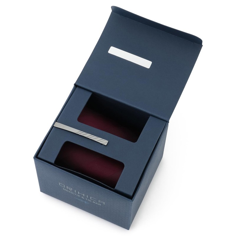 Orihika Men's Necktie Clip, Washable Set, Business, Formal Gift, Gift,