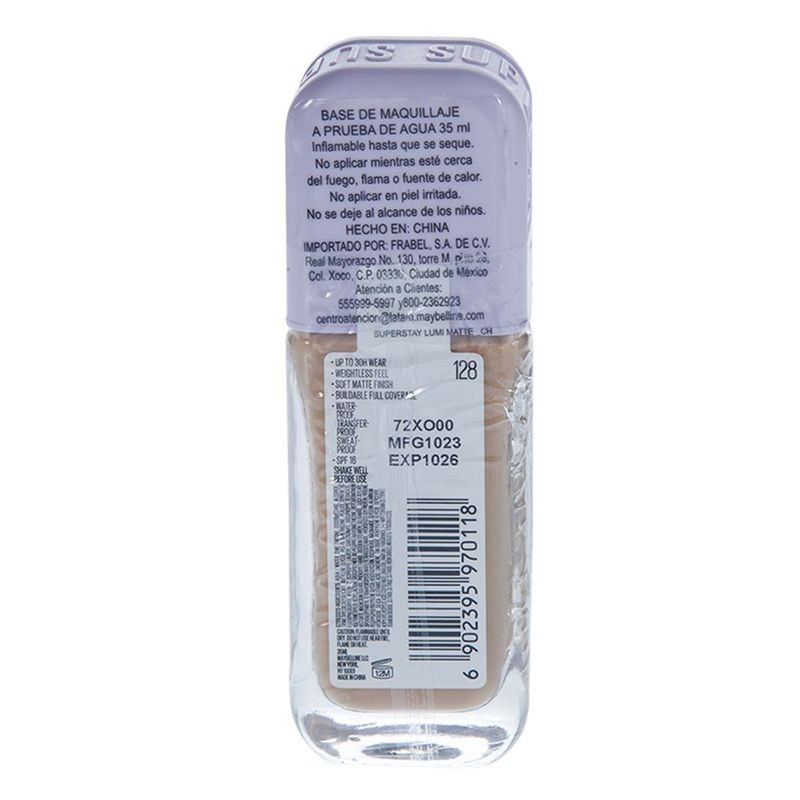 Base Maquillaje Maybelline tono 128 35ml