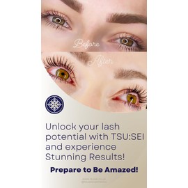 NATURAL LASHES Eyelash & Brow Growth Serum by TSU:SEI. Effective Organic Serum for Growth and Thickness. Lash Enhancer for Longer, Fuller and Stronger Natural Lashes - Rapid Thickener. 6ml.