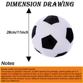 zxmbeddings Soccer Plush Ball Shaped Pillow Toy Football Stuffed Animal Boy Room Decor 11in