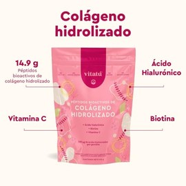 Vitatú | Colágeno hidrolizado con Ácido Hialurónico, Biotina, y Vitamina C, en polvo diseñado para Mujeres (510 g), 34 días de duración, Suplemento Al