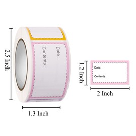 500PCS Food Labels Stickers, Freezer Labels Removable Food Storage Freezer Tape to Write on, 1x2Inch Adhesive Food Date Canning Labels for Jars Daycare Bottle Labels Food Containers