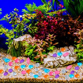 Voyyphixa 100PCS Fish Tank Gravel Aquarium Rocks for Fish Tank Glow in The Dark Rocks for Landscaping Pebbles Decorative Stones for Outdoor Indoor Garden Walkway Plant Pots Pathway Yard (100PCS)