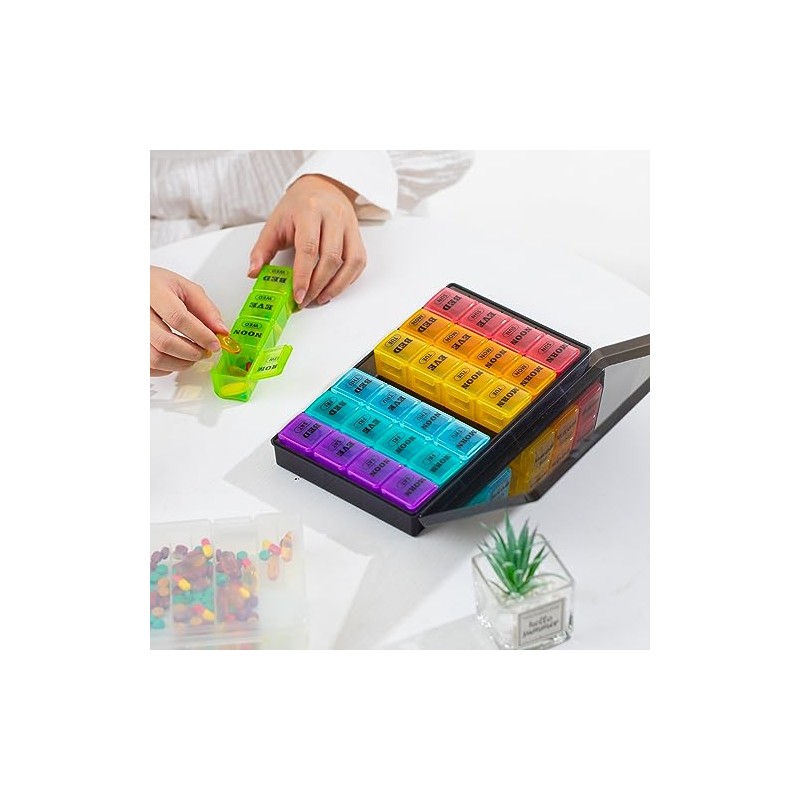 mossime XL Pill Boxes 7 Day 4 Times a Day,