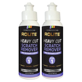 Rolite - RHCSR4z2PK Heavy Cut Scratch Remover (4 fl. oz.) for Plastic & Acrylic Surfaces Including Marine Strataglass & Eisenglass, Headlights, Aquariums 2 Pack