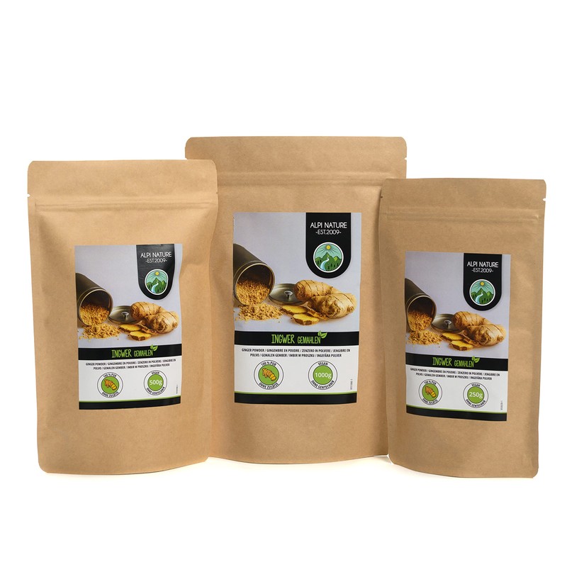 Ginger Powder (500g, 1.1lb), Ground Ginger, 100% All-Natural, Gently Dried