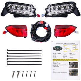 DRIVE UP Club Car LED Tempo Light Kit for Club Car Tempo Golf Carts, Golf Cart LED Headlight and Tail Light with Harness Kit for Tempo Gas and Electric Golf Carts