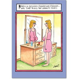 7793 Gravity Fairy Unique Funny Birthday Card with Envelope