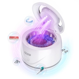 Ultrasonic Retainer Cleaner, 180ML/45kHz Portable Ultrasonic Jewelry Cleaner, Quiet Operation Ultrasonic Cleaner Machine for All Dental Appliances,Dentures,Aligners,Mouth Guards,Night Guards