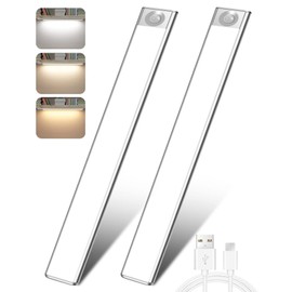 Motion Sensor Under Cabinet Lights Wireless, 15.7 Inches Under Counter Light for Kitchen, Rechargeable LED Under Cabinet Lighting, Dimmable Motion Sensor Lights Indoor, Closet Lights Motion Sensored