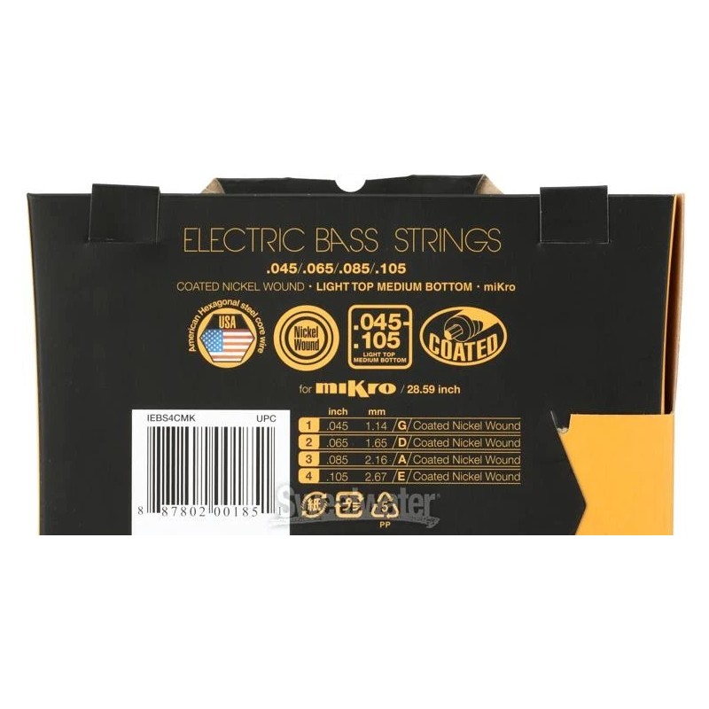Ibanez IEBS4CMK Nickel-wound miKro Bass Guitar Strings - .045-.105 Light