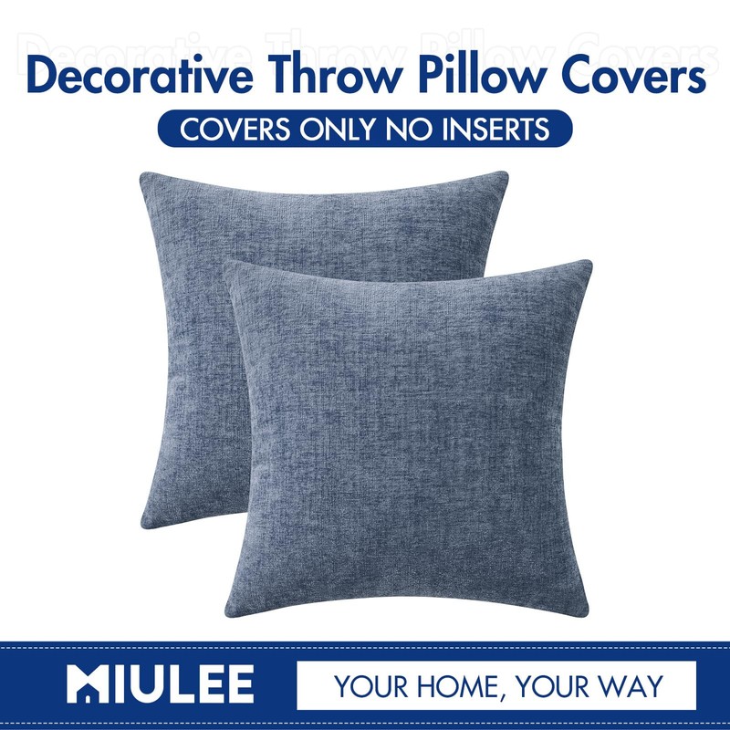MIULEE Pack of 2 Couch Throw Pillow Covers 20x20 Inch