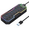 ZIUMIER USB 3.0 Hub,7 Ports USB Expander with RGB LED