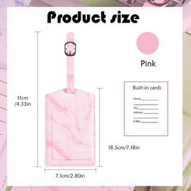 1 x Faux Leather Suitcase Tag, BEPSYOM Luggage Tag, ID Label with Address Tag, Name Plate for Travel Bag, Suitcase, Floral Printed