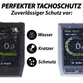 foto-kontor Protective Case Compatible with Bosch Kiox Head Unit E-Bike Transparent Screen Protection Against Water and Mud Set Pedelec Transparent Cover Waterproof Scratch-Resistant Protective Case