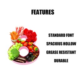 WENPACK 30.5cm Cardboard Numbert Cutout Fillable Paper Mache Charcuterie Board Sweet Birthday Food Tray for Treat (Pink, 8 Shape)