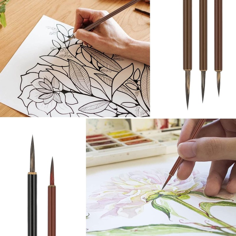 Linkstyle Chinese Calligraphy Brush Set, Mixed Size Japanese Kanji Sumi