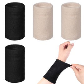 2 Pairs Wrist Compression Sleeve, Nylon Wristbands Brace for Support Wrist, Soft Elastic Sport Support Wraps for Wrists Protect, Carpal Tunnel Wraps Protector for Basketball Volleyball Golf Playing