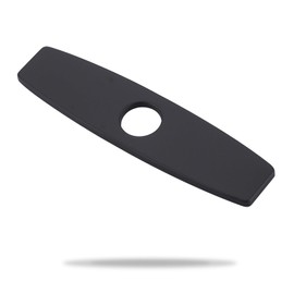ARCORA 10.2 Inch Faucet Plate, Kitchen or Bathroom Faucet Deck Plate for 1 or 3 Hole, Stainless Steel Sink Hole Cover Escutcheon, Matte Black