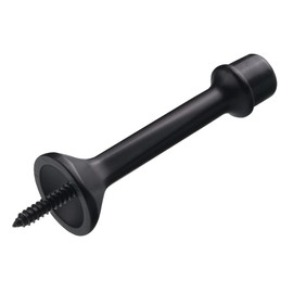 Triumph Hardware Heavy Duty Solid Rigid Door Stop with Soft Rubber Tip, Zinc Alloy Metal Solid Door Stopper Protect Wall & Door, (Matte Black), length 3 inches inch, Z81505