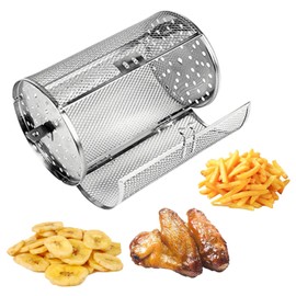 Tower Air Fryer Accessories Air Fryer Basket Tower Air Fryer Basket Tower Rotisserie Basket Stainless Steel Oven Round Rotisserie Basket Rotisserie Basket for BBQ,Peanut,Coffee Bean,Nuts,Walnut