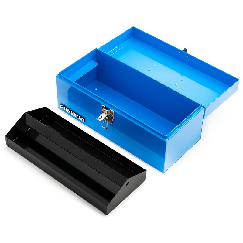 16" Portable Steel Heavy-duty Tool Box 18-Gauge with Metal Latch