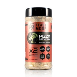 Pizza Parmesan Seasoning | Feast Mode Flavors 10oz Master Edition | Low Sodium | Low Calorie | Zero Artificial Fillers Binders or Dyes | Natural Meal Prep Flavoring | Savory Spice Blend | Cheesy Butter Powder Seasoning great for chicken beef pork fish popcorn barbeque dipping sauce vegatables potatoes eggs and more