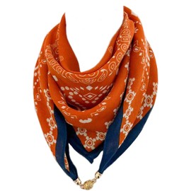 [ZIMUYLOP] Scarves Women's Square Scarves 70 x 70 cm Striped Pattern Lightweight Silk Scarf Hair Bandage Handkerchief Neckerchief Uniform Commuter, orange